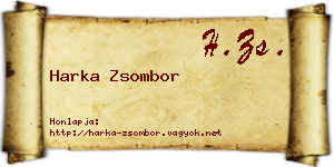 Harka Zsombor névjegykártya